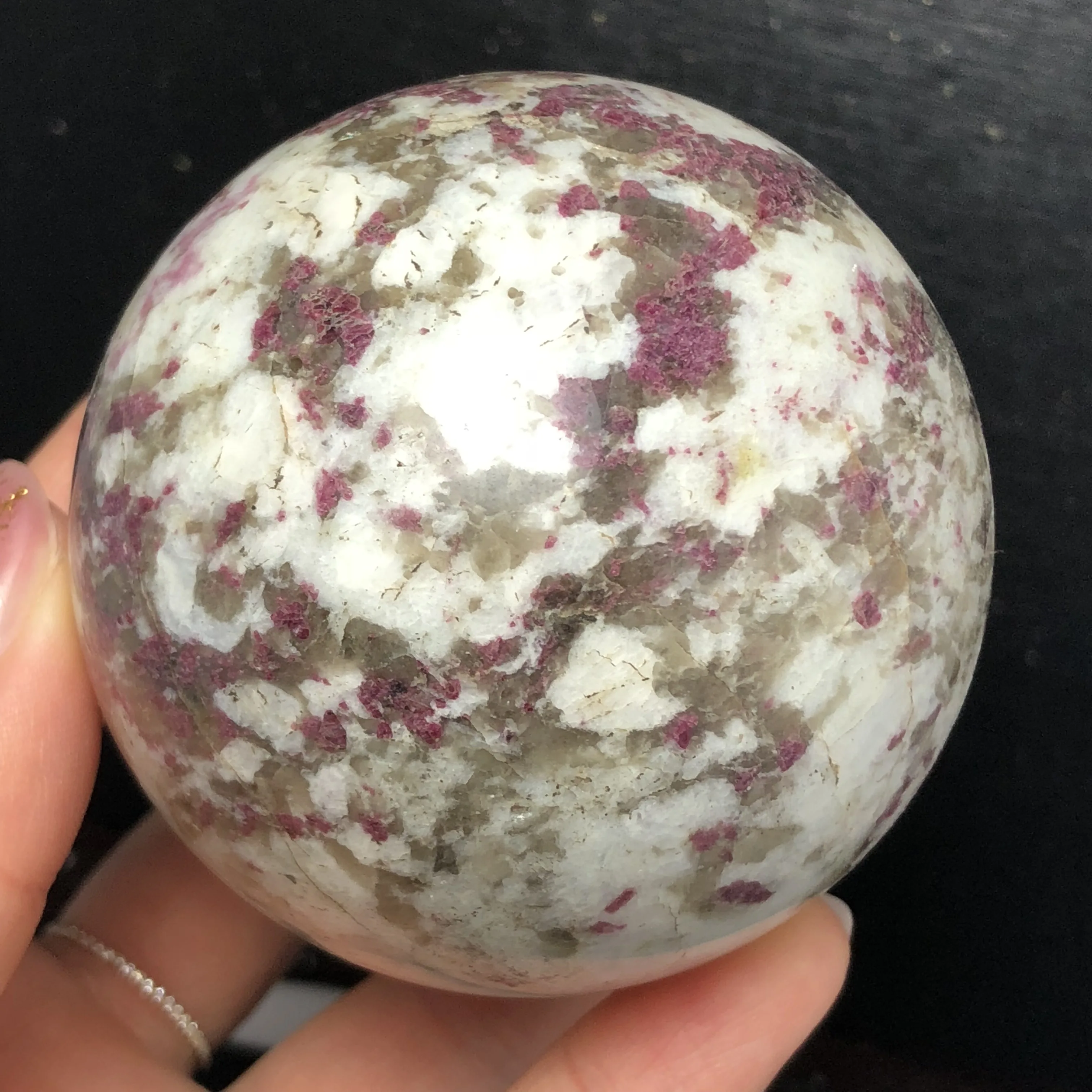 66 мм большой размер красивый натуральный кристалл камень сфера шар драгоценный