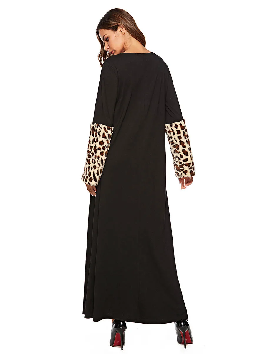 Abaya dubai 2019 Moroccan Kaftan Gown Fashion Simple Muslim black loose Musulman Femme long sleeve dress | Тематическая одежда и