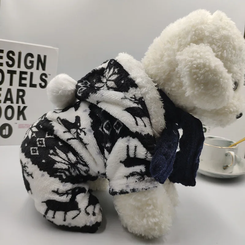 Одежда для собак зимние теплые куртки Щенок Рождественская Толстовка маленьких