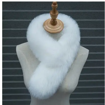 Женский зимний шарф воротник из искусственного лисьего меха 75 см пальто куртки