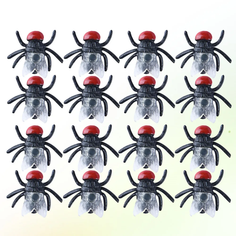

60pcs Simulation Fly Trick Toys Party Prank Props Mischief Insect Models Kids Accessories for Daily Festival (Black)