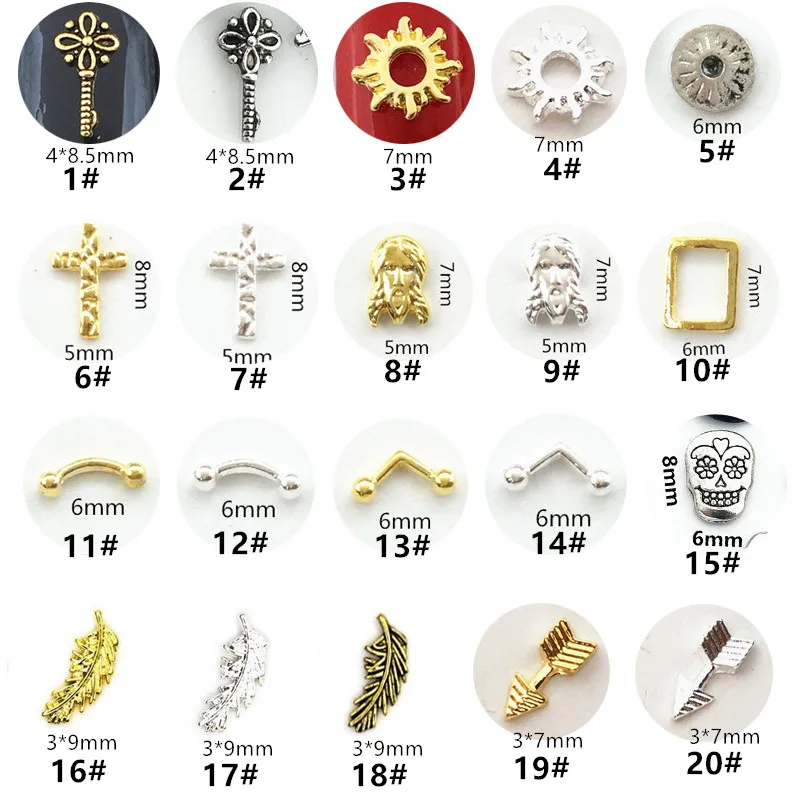 50 шт./упак. Япония металлические украшения для ногтей аксессуары Kawaii сердце перо