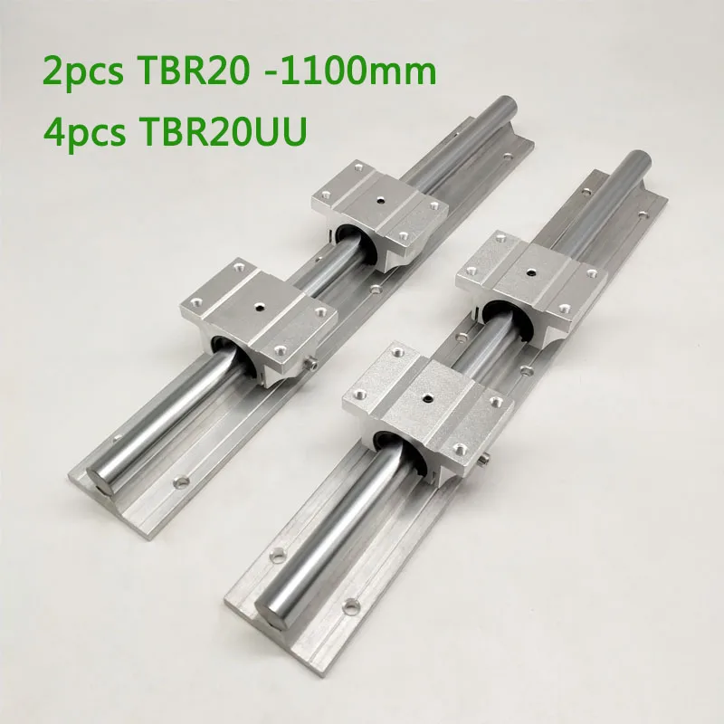

Support Linear rails Assemblies 2pcs TBR20 -1100mm with 4pcs TBR20UU Bearing blocks for CNC Router