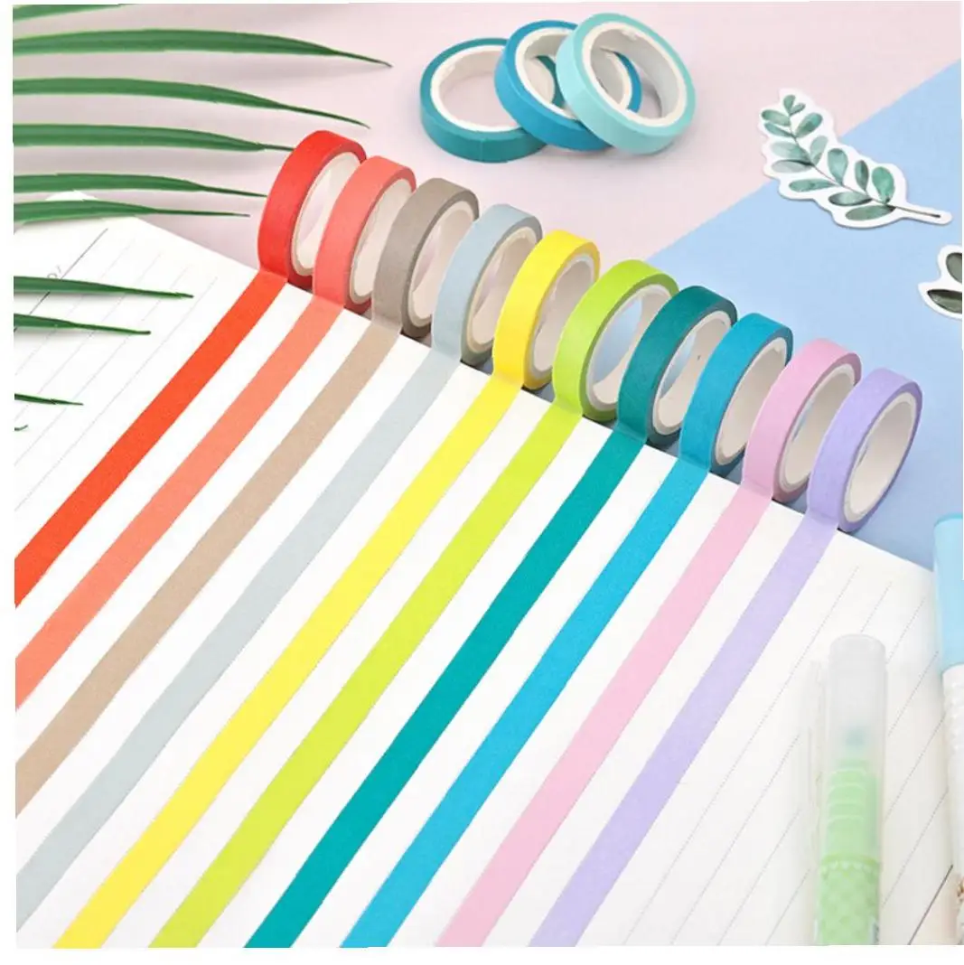 Радужная лента декоративная маркировочная офисная записываемая Цветная Клейкая
