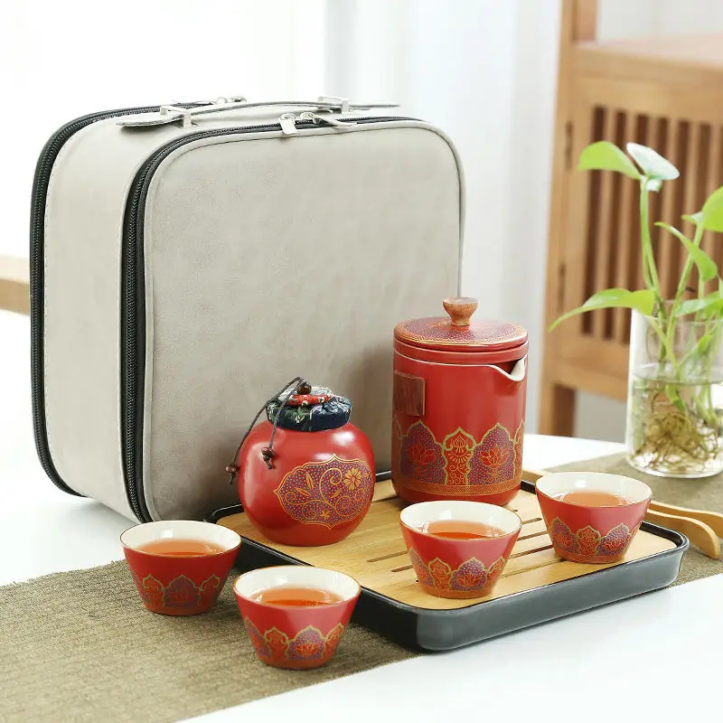 

Quick Cup Ceramic Portable Travel Bag Kung Fu Tea Set Small Set Outdoor Carry-on Teapot Teacup