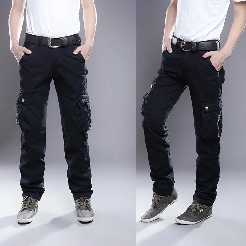 Брендовые мужские брюки карго в стиле милитари мешковатые с несколькими
