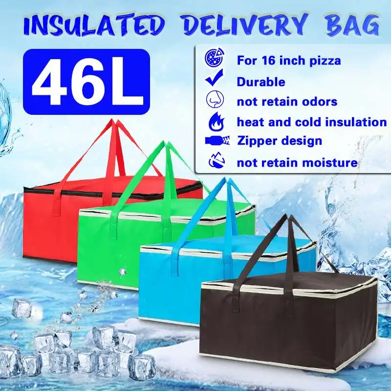 

15" 16" Insulated Pizza Delivery Bag Cooler Bag Waterproof Insulation Folding Picnic Portable Ice Pack Food Thermal Bag Food Bag