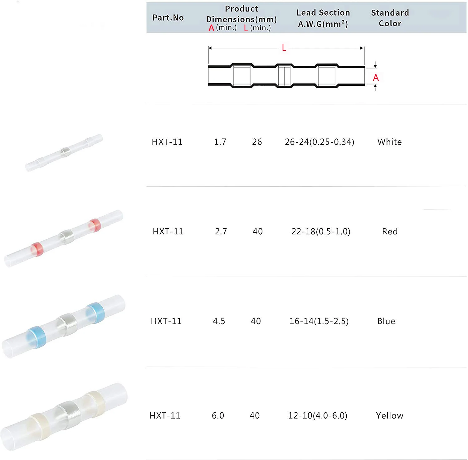 10 шт. термоусадочные стыковые клеммы водонепроницаемый припой уплотнение