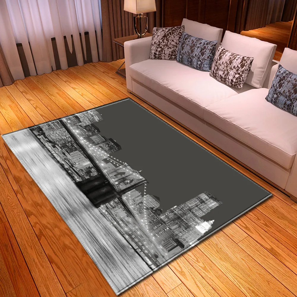 Ковер в скандинавском стиле Романтическая башня Парижа фланелевый нескользящий
