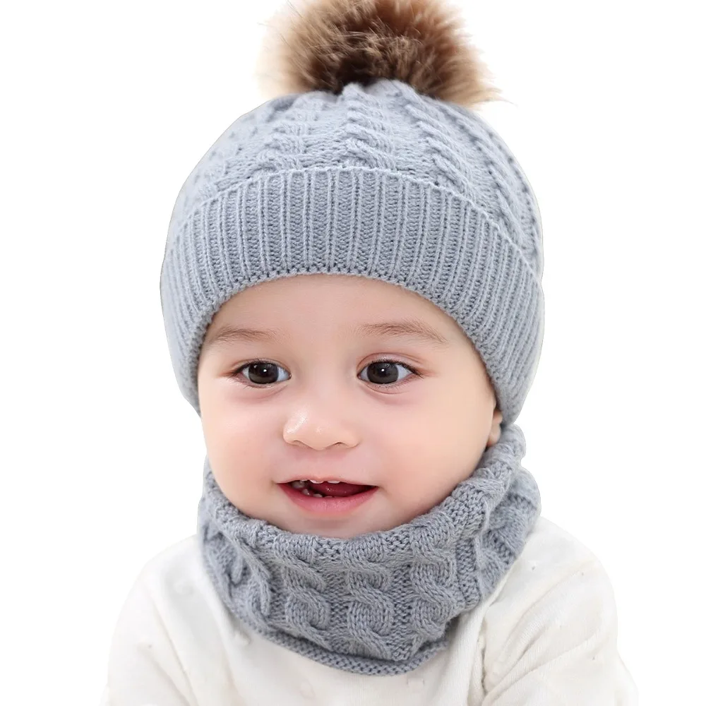 Puseky/детская зимняя шапка с меховым помпоном, шапка s bonnet enfant, вязаная шапка для маленьких мальчиков и девочек, хлопковые шапки с защитными ушами, теплая детская шапочка