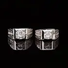Мужские кольца 1ct-2ct с муассанитом, роскошные белые кольца из настоящего серебра S925 пробы с покрытием из белого золота 18 К, Изящные Ювелирные украшения
