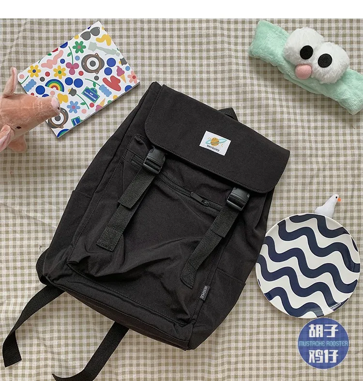 

SB598 2021 new Harajuku vintage girl schoolbag Korean retro solid color backpack girl