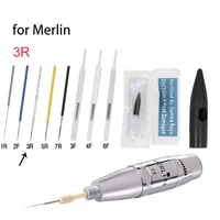100pcs 3rl profession merlin tattoo needles for lip designs deluxe merlin machine and permanent makeup machine tattoo needle tip