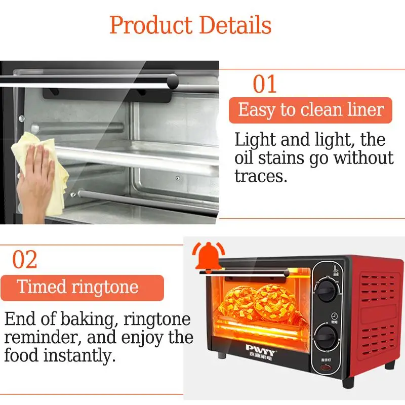 Мини-электрическая духовка для выпечки хлеба 1500 Вт 12 л | Бытовая техника