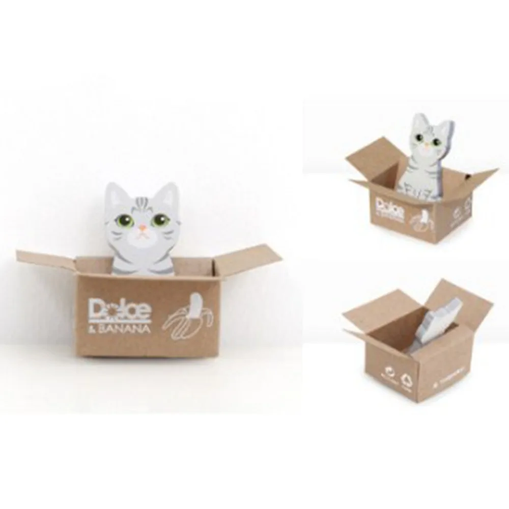 3D Kawaii Cat Dog Box милые наклейки из мультфильмов корейские Канцелярские Клейкие