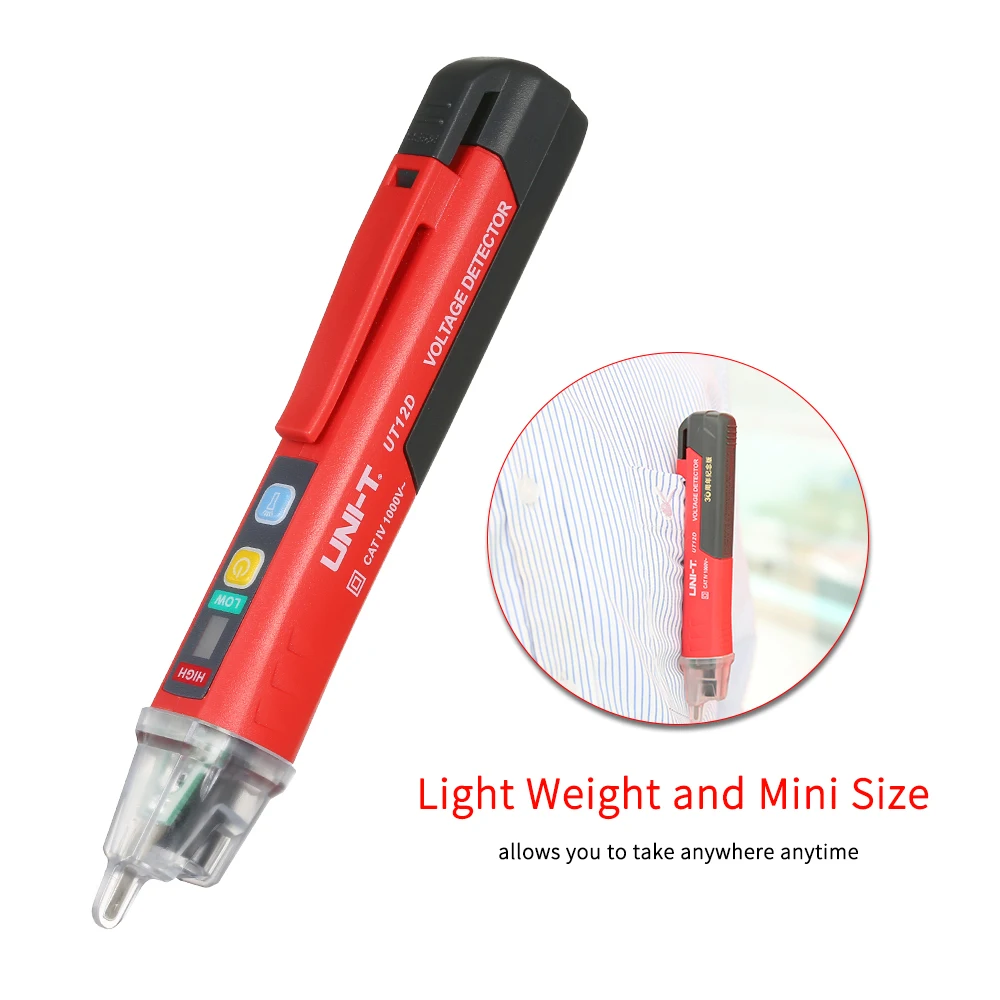 UNI-T Portable Non-contact AC Voltage Tester Pen Shaped V～Alert Detector with Sound and Light Alarm LED Flashlight | Инструменты