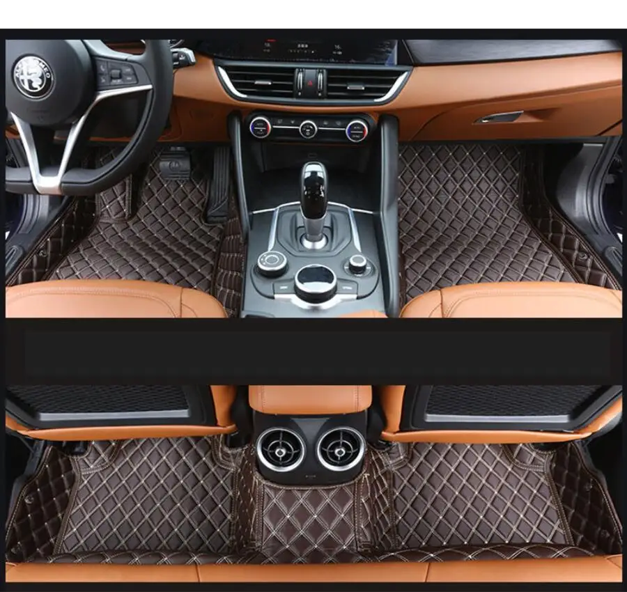 for Alfa Romeo Stelvio Giulia 2015 2016 2017 2018 2019 2020 leather car interior floor mat rug carpet boot accessories
