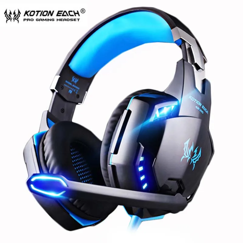 Игровые наушники KOTION EACH с подсветкой проводная гарнитура микрофоном