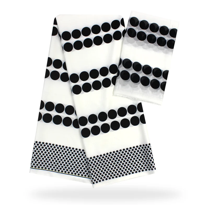 Африканская шелковая шифоновая ткань белая и черная искусственная африканская