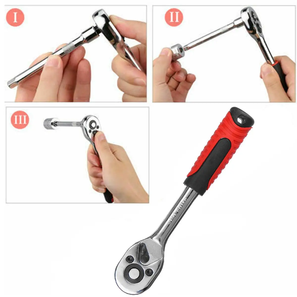 

46pcs Socket Ratchet Wrench Tool Set Car Repairing Tools Kit 1/4" Drive Spanner Flexiable Hand Tool Set Woodworking Tools