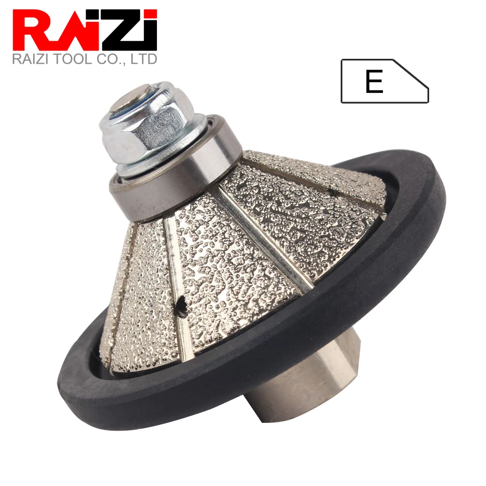 Raizi Diamond Profile Grinding Wheel E Type Bevel Shape for Granite Marble Stone M14 & 5/8-11 Vacuum Brazed Hand Profile Wheel