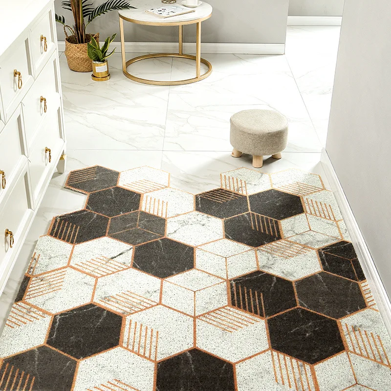 

Custom Pattern Freely Cuttable Doormat Carpet Hallway Porch Indoor Floor Printed PVC Mat Carpet Waterproof Non-Slip Home Doormat