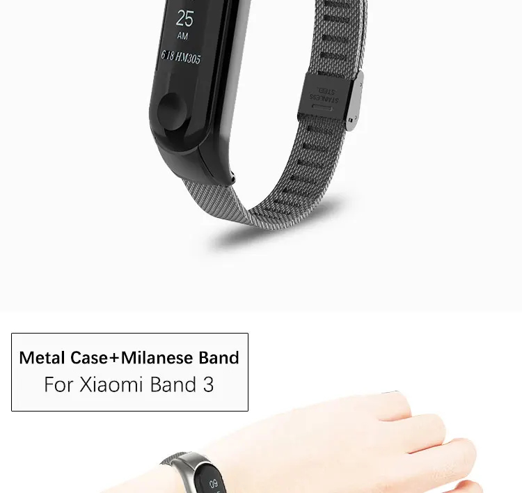 Для mi Band 4 металлический браслет из нержавеющей стали для Xiaomi mi Band 2 3 браслет браслеты для наручных часов Pulseira mi band 4 3 браслет для наручных часов