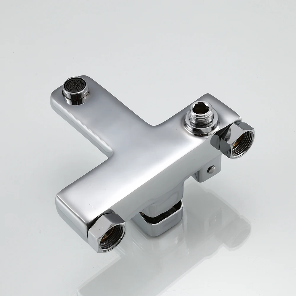 mynah wall mounted square shower faucet bathroom cold hot water mixer bathtub double outlet water tap free global shipping