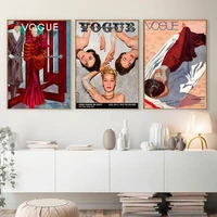 fashion magazine cover wall art vintage poster prints vogue canvas painting modern pictures for office living room home decor