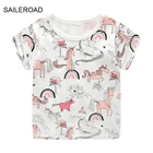 Летняя хлопковая футболка с коротким рукавом для мальчиков и девочек