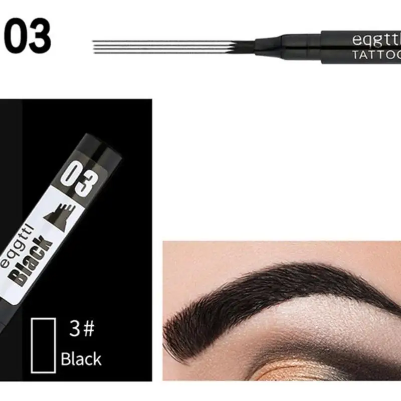 

6 Colors Microblading Eyebrow Tattoo Pen 4 Forks 3D Tint Natural Long Lasting Waterproof Brown Tip Eye Brow Pencil Beauty