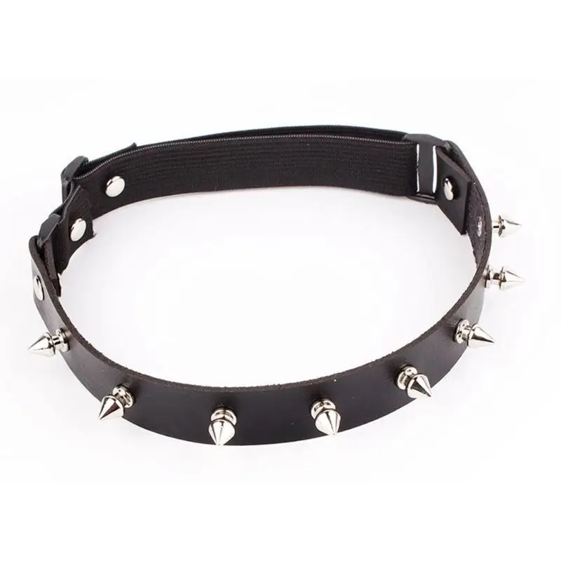 

Gothic Punk Womens Sexy Faux Leather Leg Garter Belt Spiked Rivet Stud Elastic Thigh Ring Lingerie Adjustable Suspender Costume