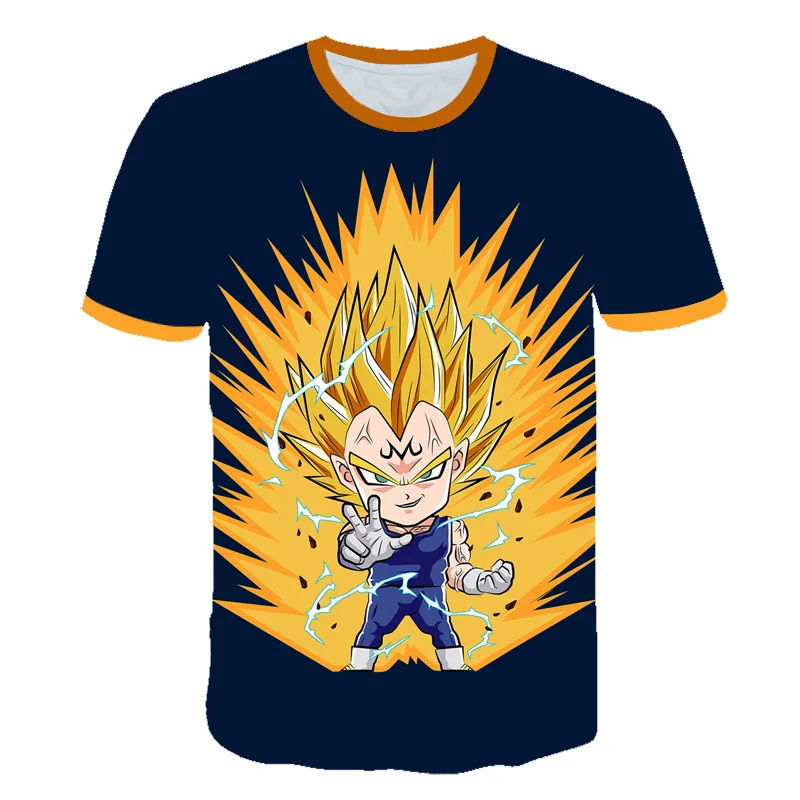 Модная Q версия топы с принтом Dragon Ball футболка новинка 2020 летняя мужская и женская