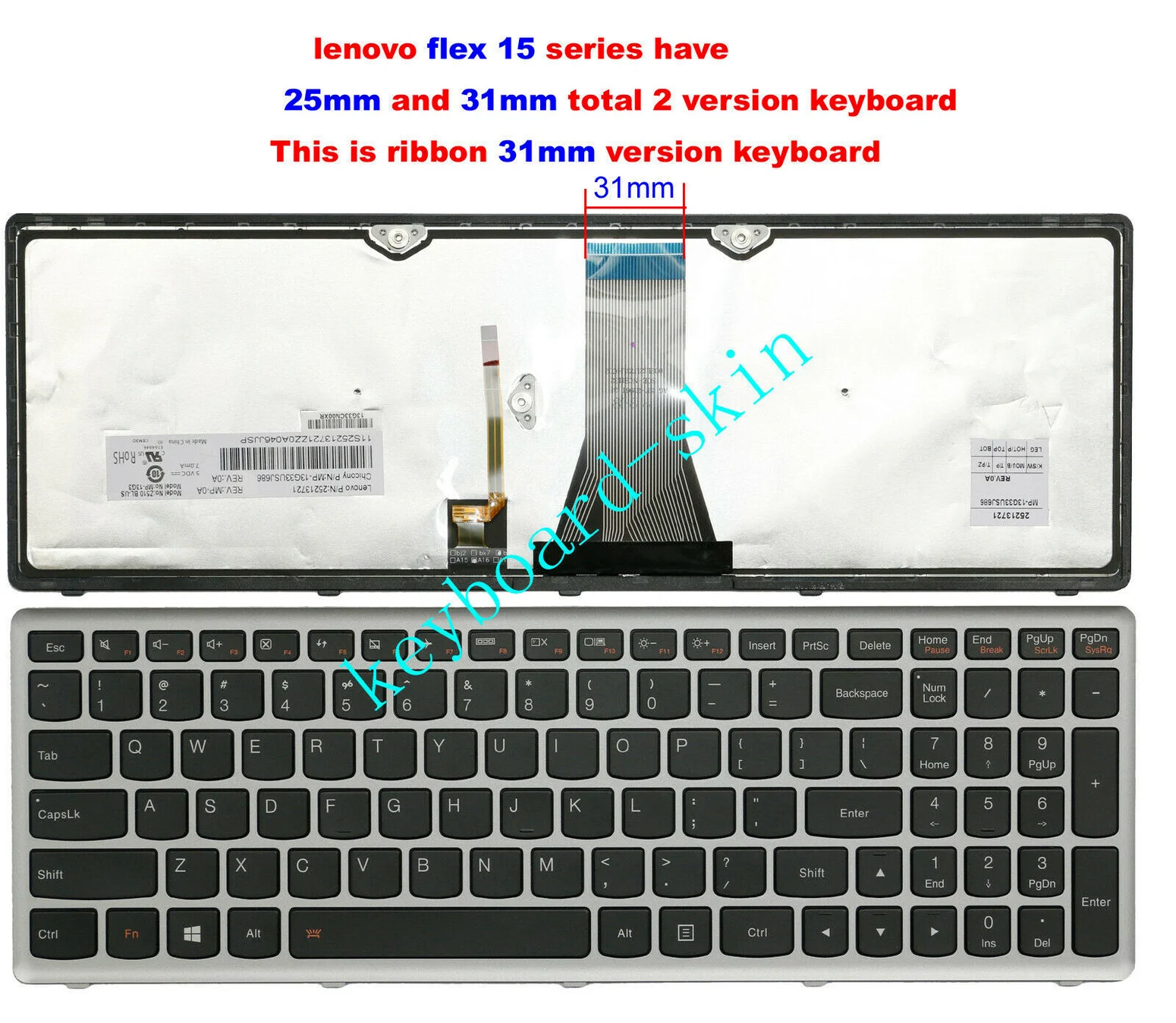 Новая американская 31 мм ленточная клавиатура с подсветкой для ноутбука Lenovo Flex15 FLEX15AP-IFI Flex 15 20309 15D 20334