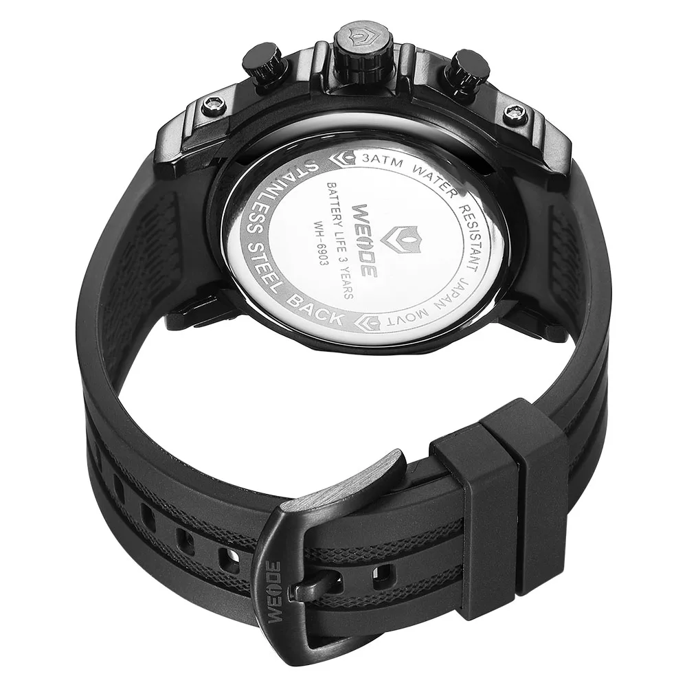WEIDE Watches Men 2019 Hot Top Brand Luxury Man Clock Saat sport Waterproof silicone band military Analog watch chronographs | Наручные