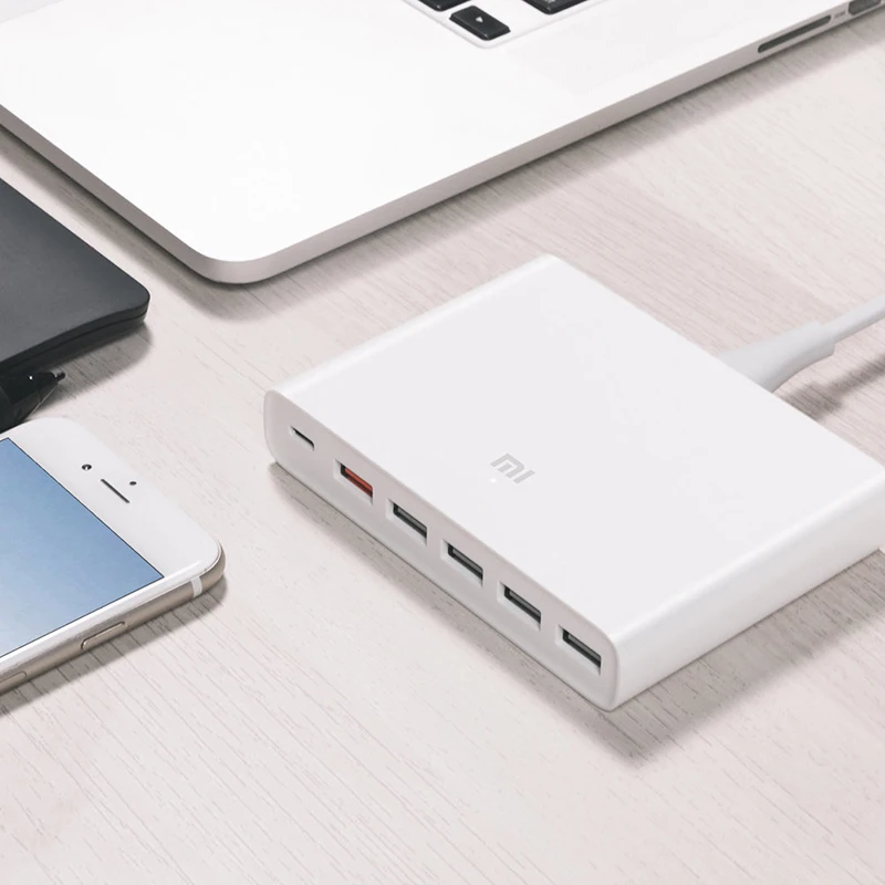 Оригинальное зарядное устройство Xiaomi USB-C 60 Вт Выход Type-C 6 USB-портов QC 3 0 Быстрая