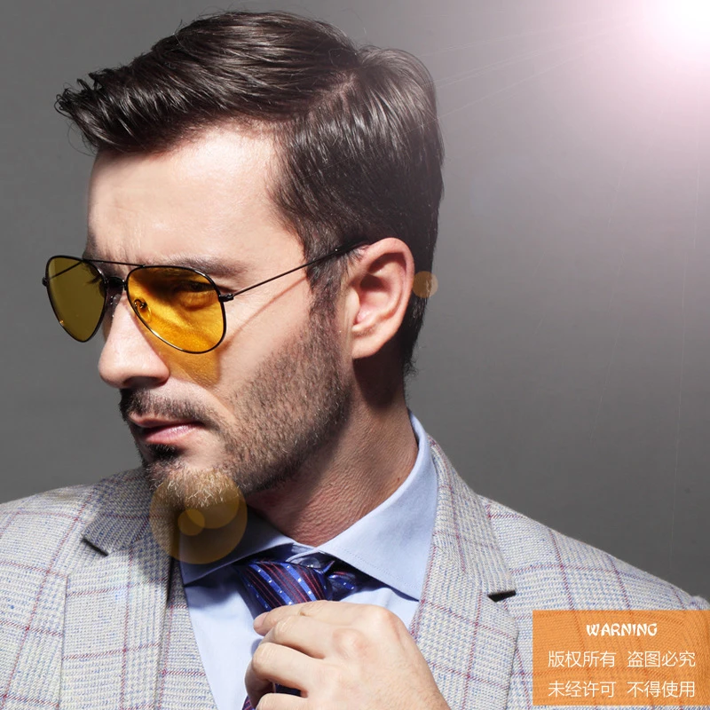 

Pilot Night Vision Sunglasses Men Women Goggles Glasses UV400 Alloy Sun Glasses for women men Driver Night Driving Eyewear