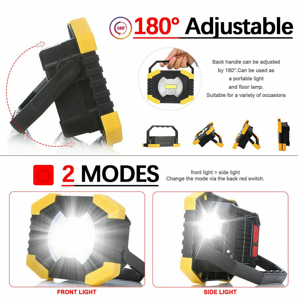 

2X100W COB LED ABShiking Work Lights Flood Lamp Inspection Rechargeable