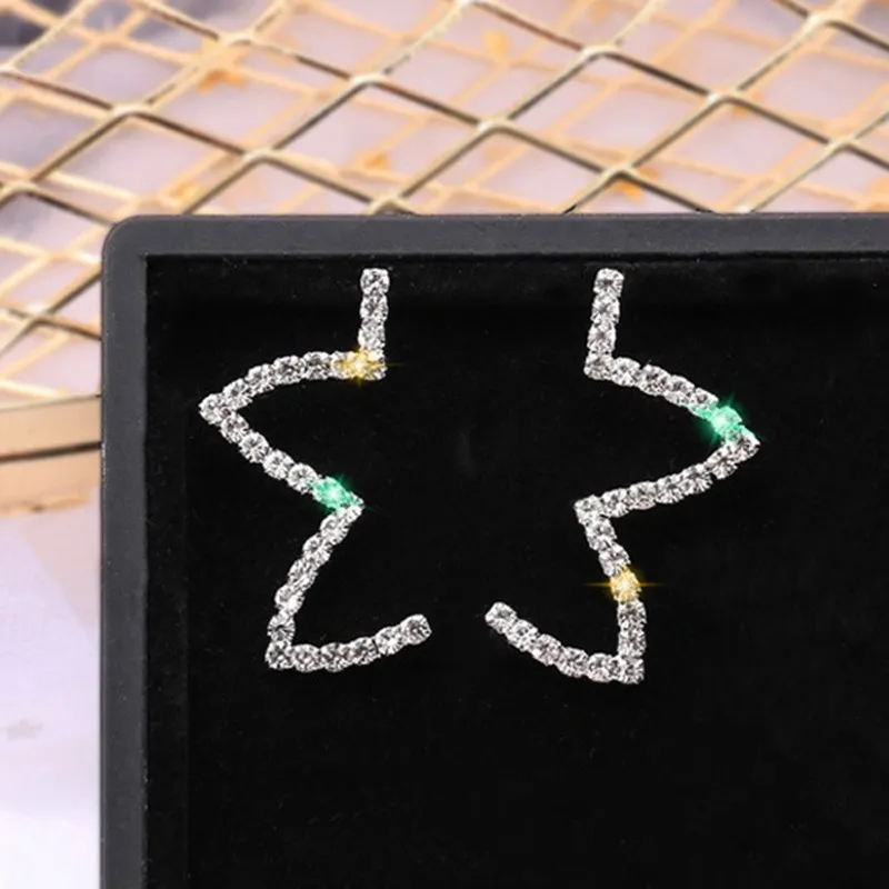 New Style Left And Right Five-Pointed Star Earrings Temperament Female Geometric Simple Short Girlfriend Gift | Украшения и