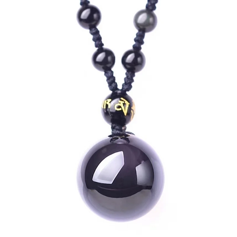 

1pc Natural crystal Rainbow obsidian turns lucky beads bracelet Wealth pendant Good Luck lover pendant