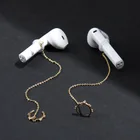 Женские медные длинные серьги-каффы с цирконом AAA, серьги-каффы, беспроводные наушники с защитой от потери для наушников Apple Airpods