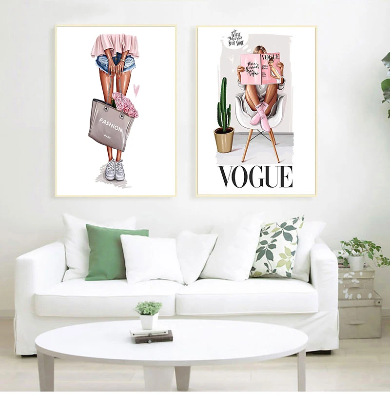 

Модная картина с девушкой, Постер в скандинавском стиле, скандинавский принт, настенная живопись, декор для гостиной, без рамки