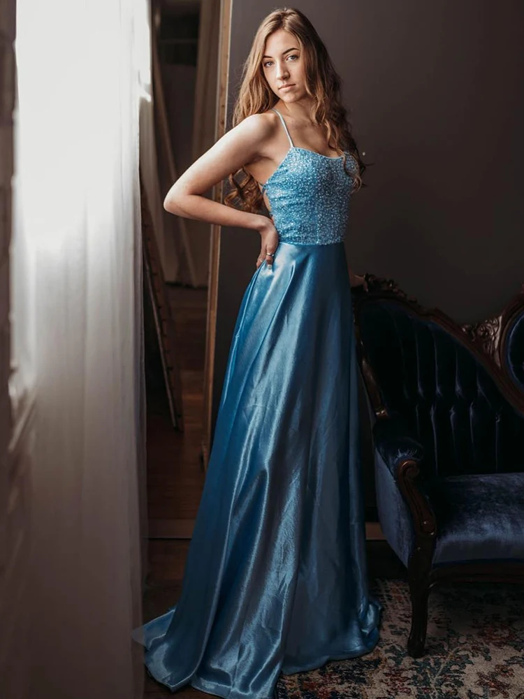 Роскошное длинное вечернее платье VKbridal расшитое бисером с кристаллами для