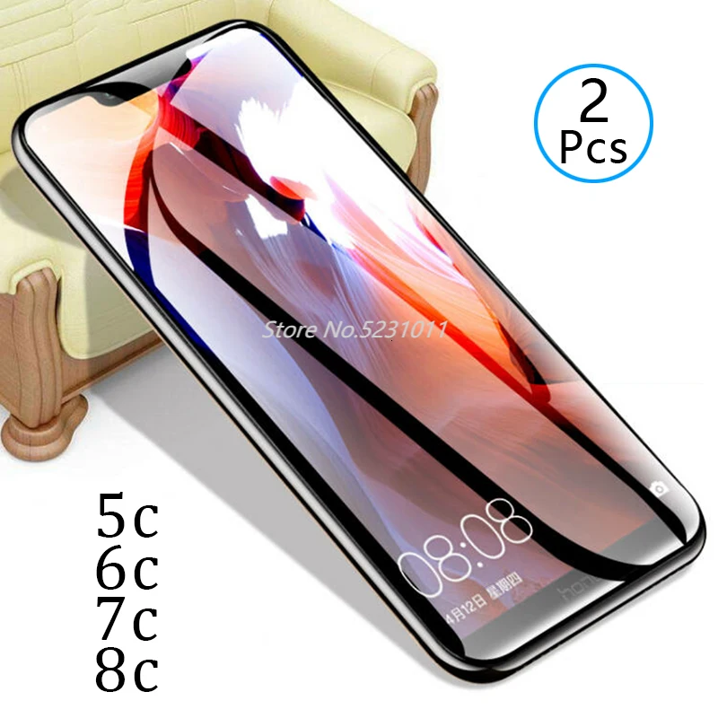 Закаленное стекло для Honor 8c 7c 6c Pro 5c 2 шт. Защитное экрана телефона Защитная пленка