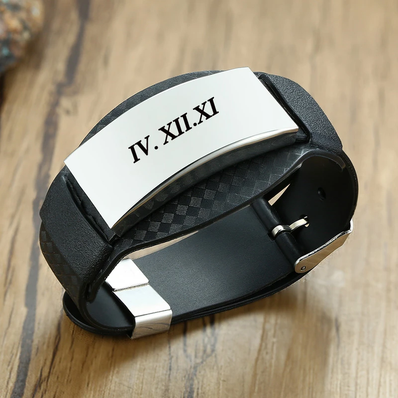 Ширина кожаный браслет координата имя на заказ персонализированные для женщин