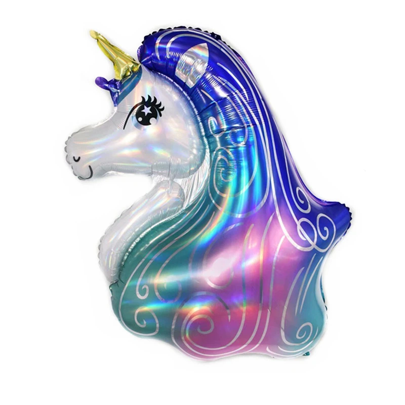 Лазерный Цвет Единорог гелиевый воздушный шар покрытый фольгой|Воздушные шары и