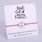 Браслеты с подвесками из нержавеющей стали в виде кошачьей лапы