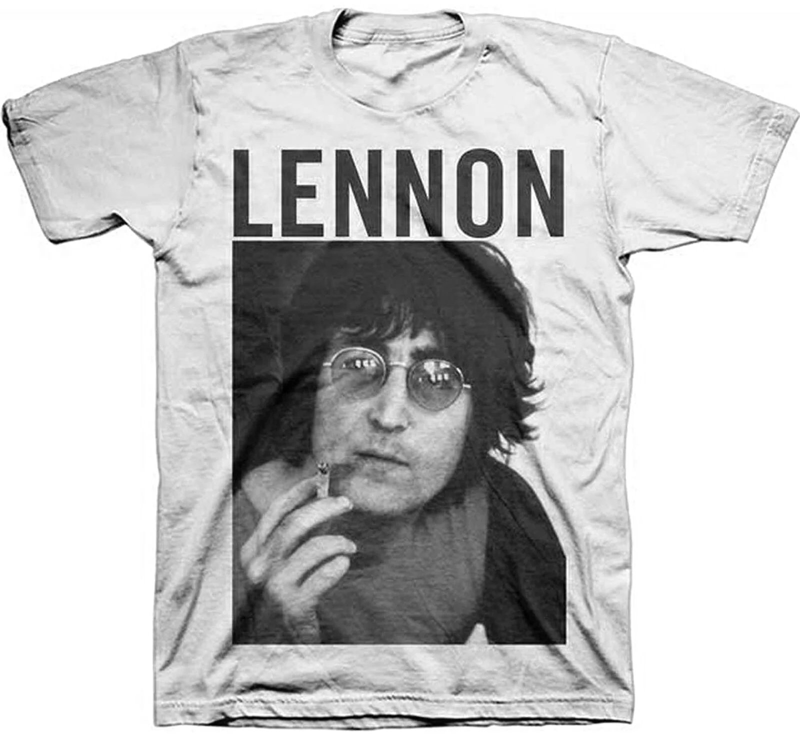 John Lennon Smoke Portrait Men T-Shirt Rock Band The Bea Tles Music Tee Camisas Hombre Funny T Shirts Stranger Things Anime | Мужская