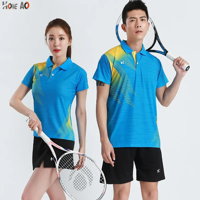 

HOWE AO Women men couple short sleeve table tennis shirts jerseys uniforms sport clothing badminton running t shirt