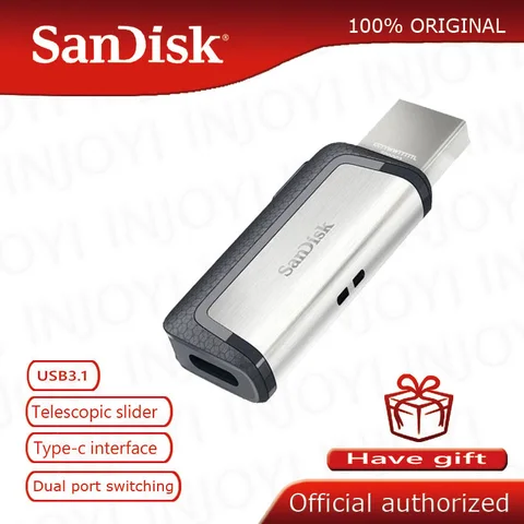 Двойной USB-накопитель Sandisk, 128 ГБ, SDDDC2, USB 3,1, 64 ГБ, высокоскоростной флеш-накопитель, 16 ГБ, USB-накопитель 32 ГБ